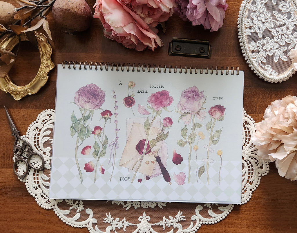 Dried Roses Washi Collecting Notebook