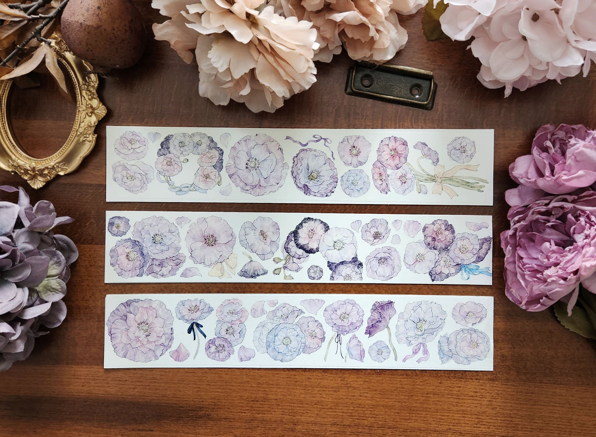 Castle of Clouds Masking Tape: Purple and Gray Anemone