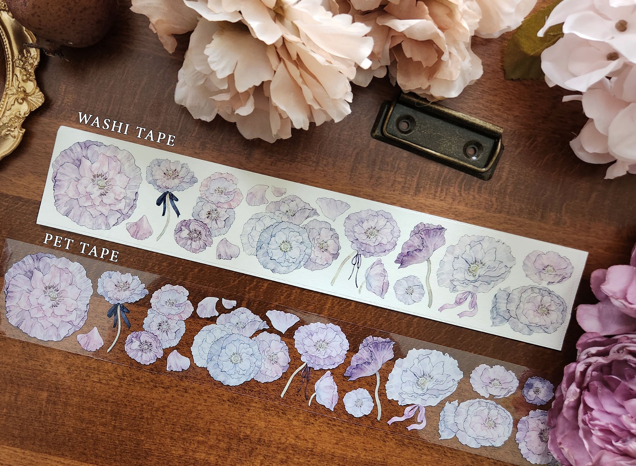Castle of Clouds Masking Tape: Purple and Gray Anemone