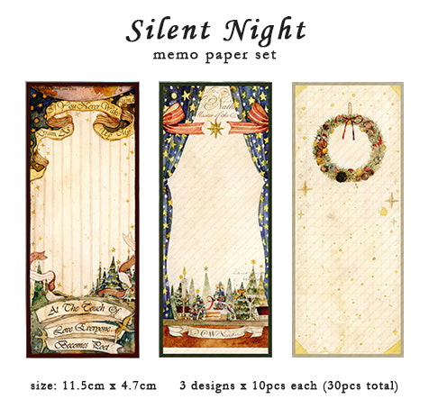 Christmas Memo Paper: Silent Night and Winter Village