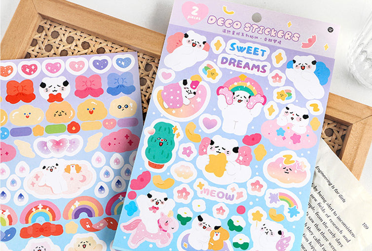 Cute Puffy 3D stickers sheet for girls kawaii japanese stickers