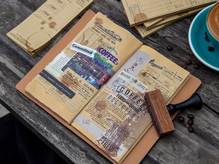 Coffee Dyed Long Tickets Paper Pad