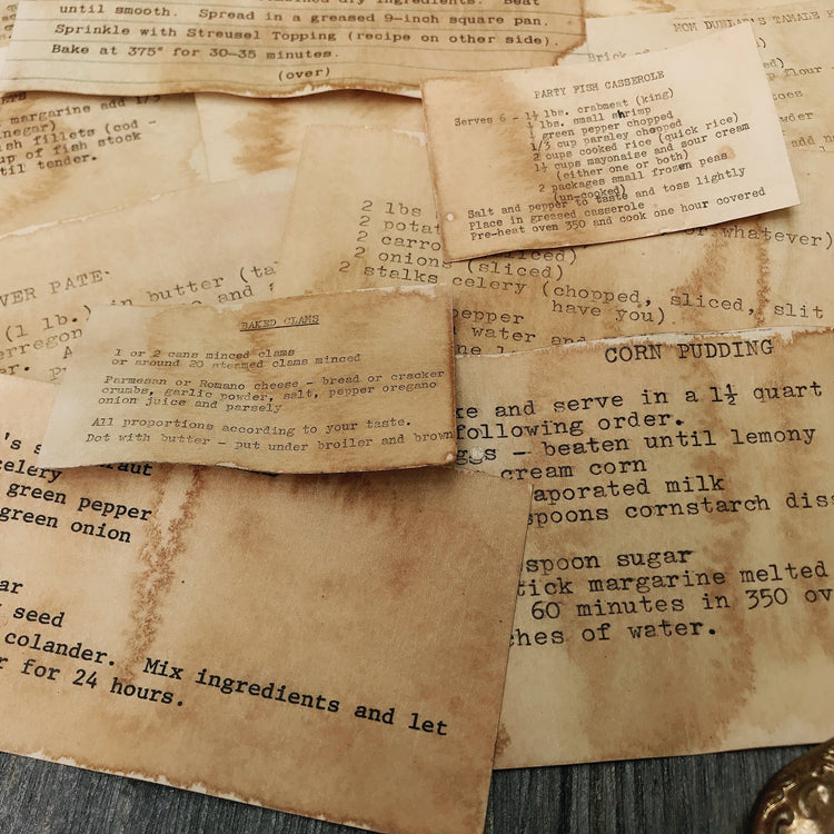 Coffee Dyed Recipe Cards