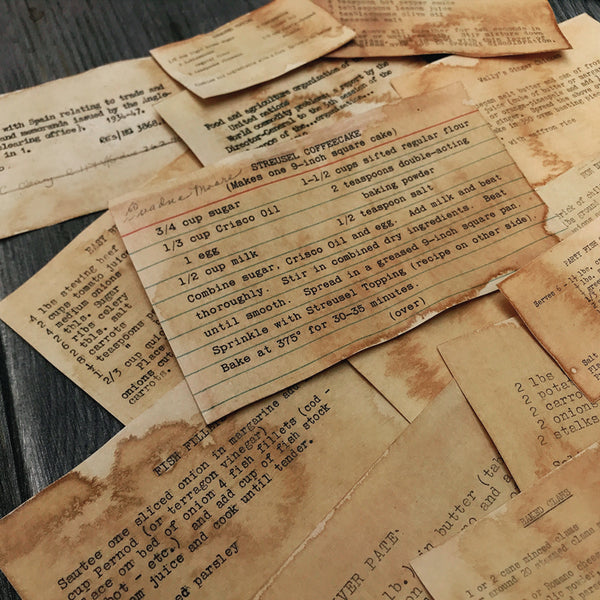 Coffee Dyed Recipe Cards