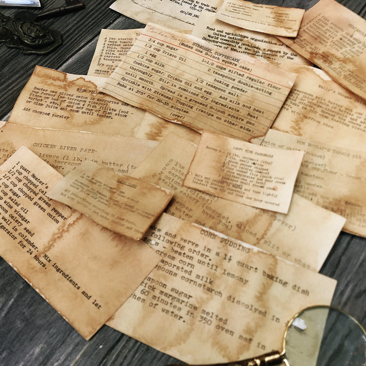 Coffee Dyed Recipe Cards