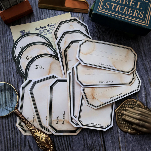 Coffee Stained Paper Labels