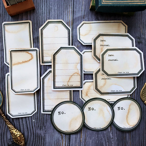 Coffee Stained Paper Labels