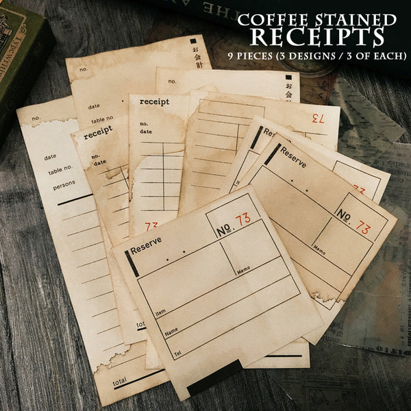 Coffee Stained Receipt Ephemera
