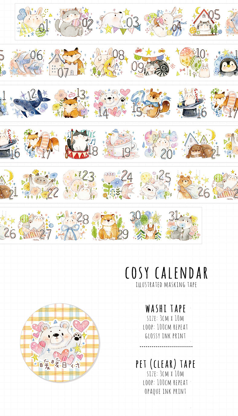Tang Yuan Masking Tape: Cozy Calendar