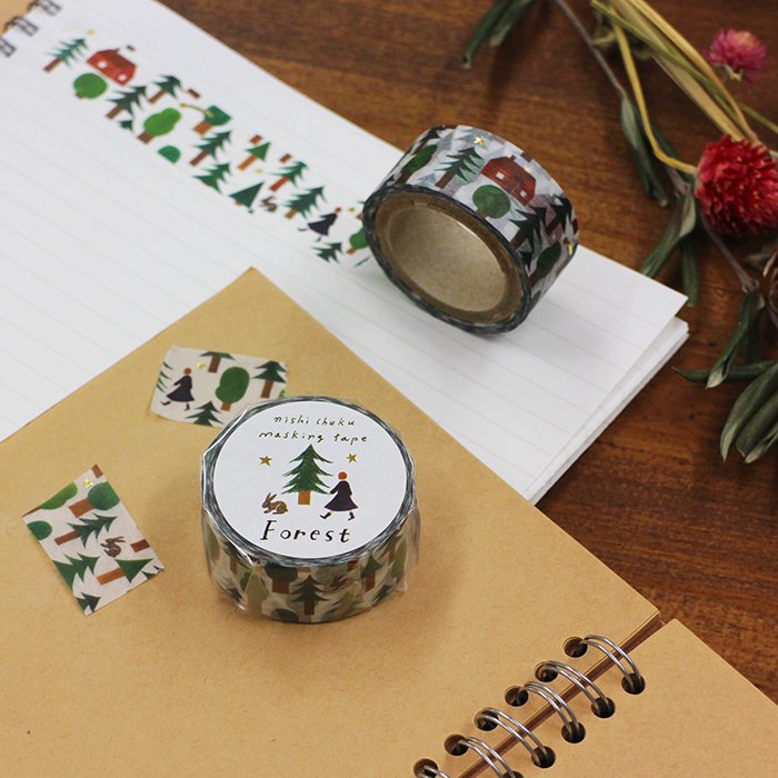 Nishi Shuku x Cozyca Washi Tape: Forest