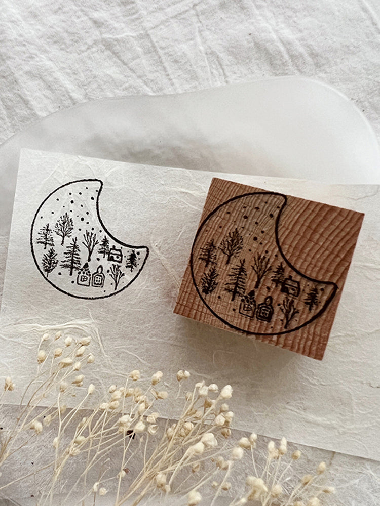 Cute Lemon Handmade Stamp: Moon Forest