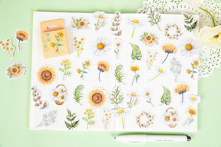 Daisies and Sunflowers Box Sticker Set