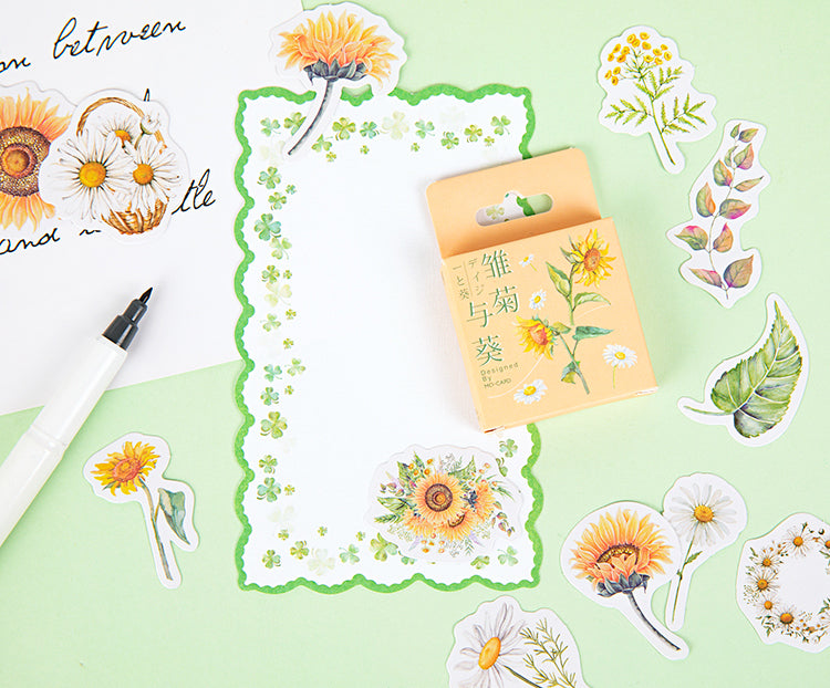 Daisies and Sunflowers Box Sticker Set
