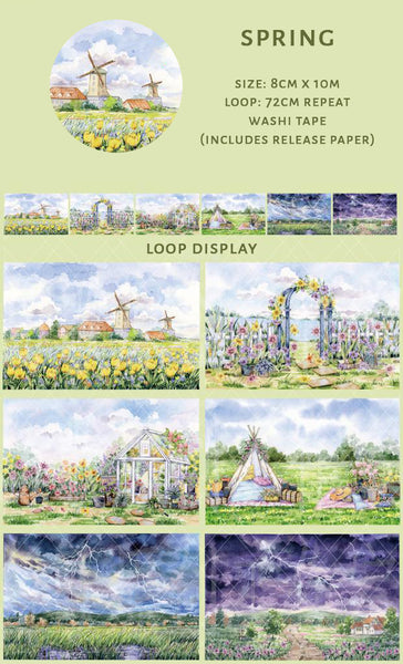 Scenery of the Seasons Washi Tape Sample