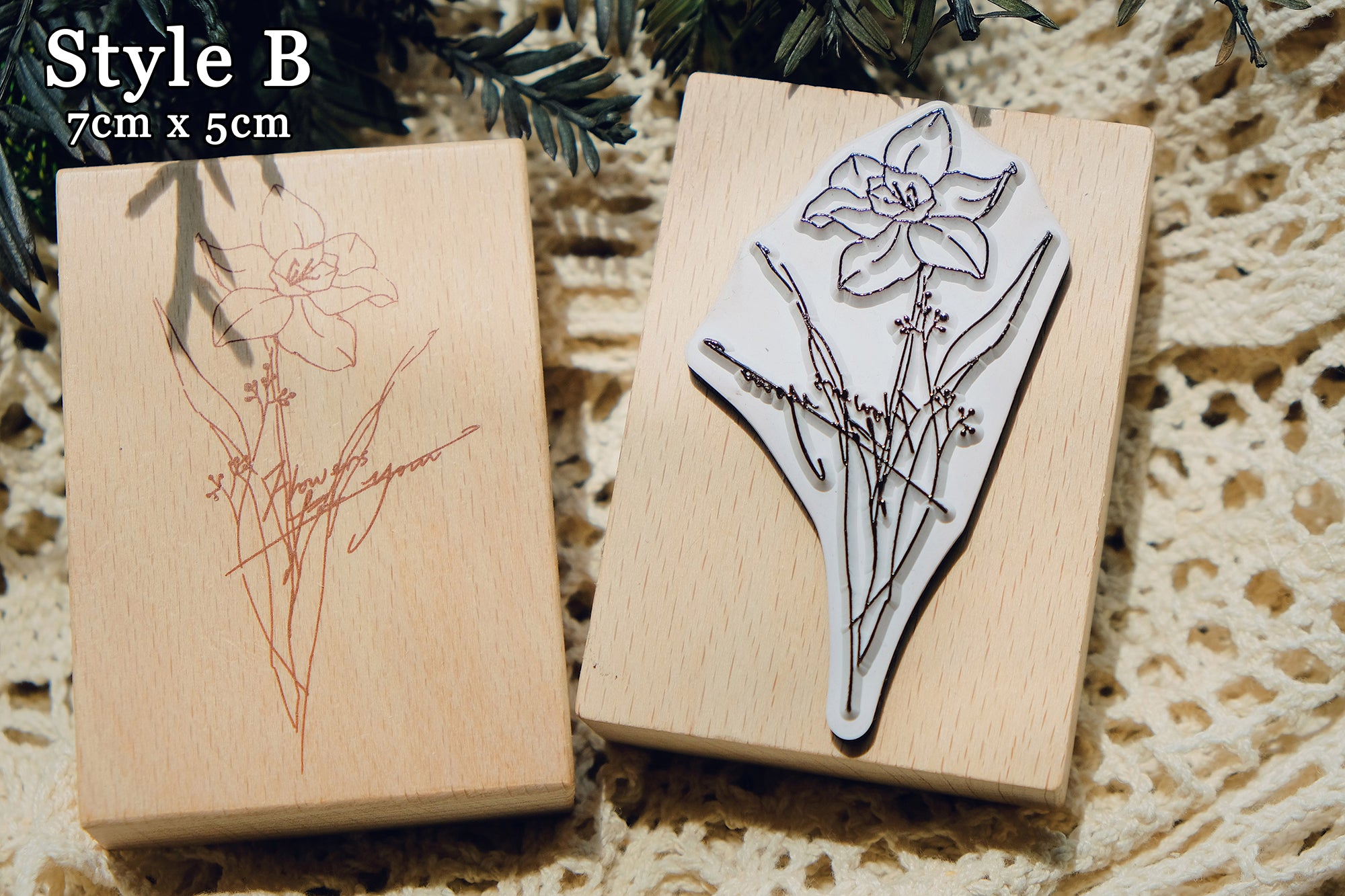 Delicate Flowers Wooden Stamps