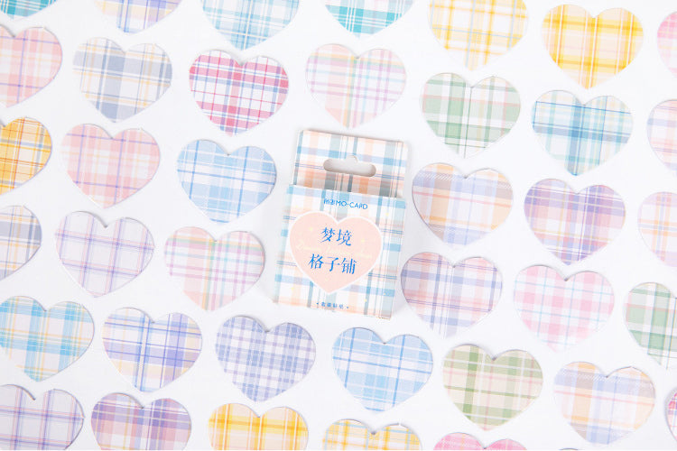 Plaid Hearts Box Sticker Set