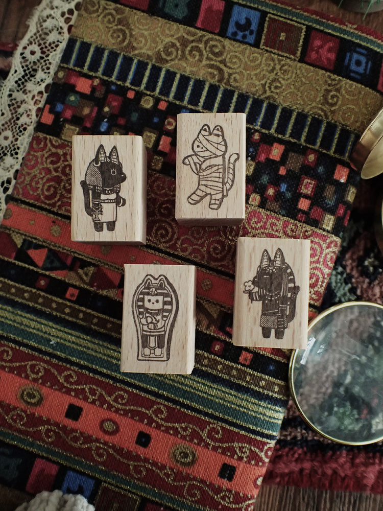 Egyptian Cats Wooden Stamps