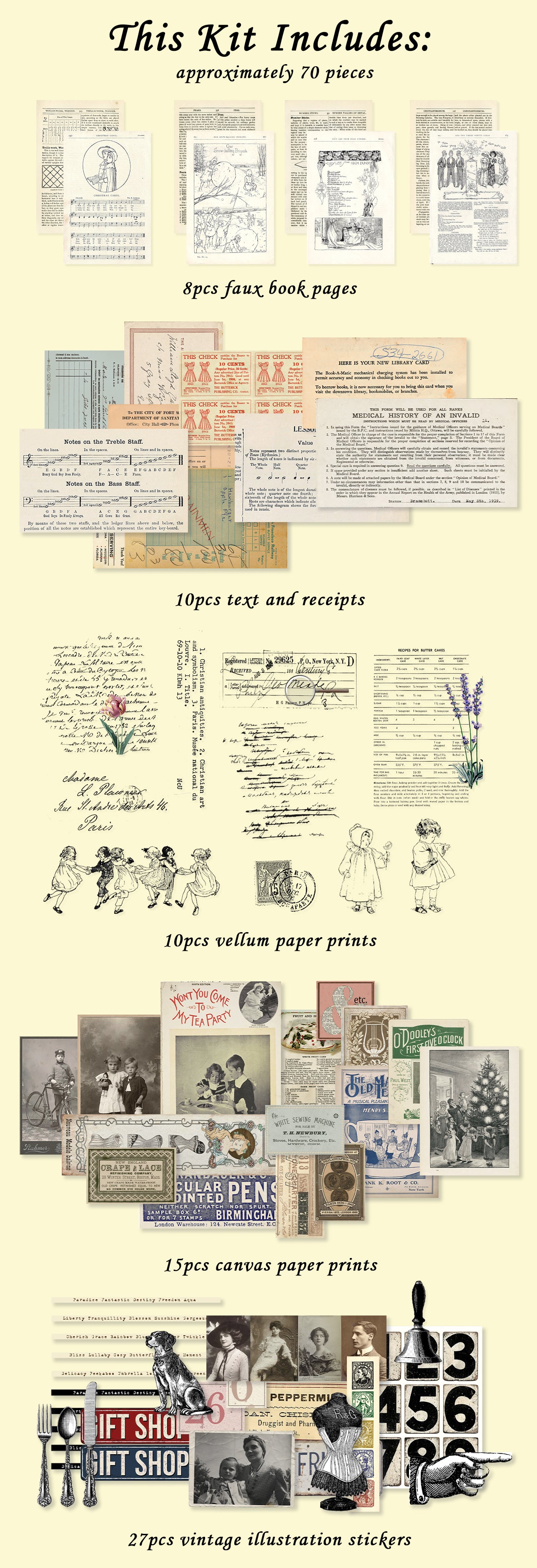 Junk Journal Ephemera Kit - Collection 9