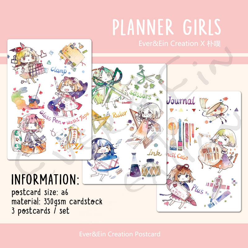 EverEin Postcards: Planner Girls