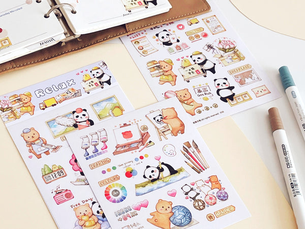 EverEin Sticker Sheet: Work Hard and Relax