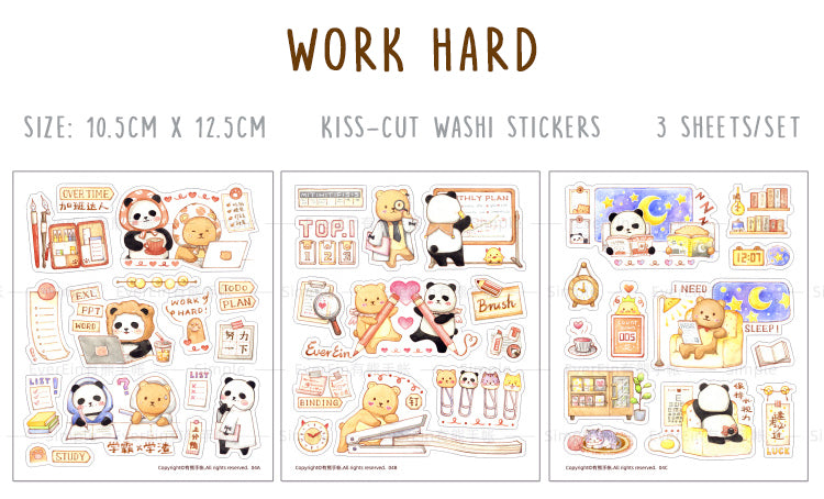 EverEin Sticker Sheet: Work Hard and Relax