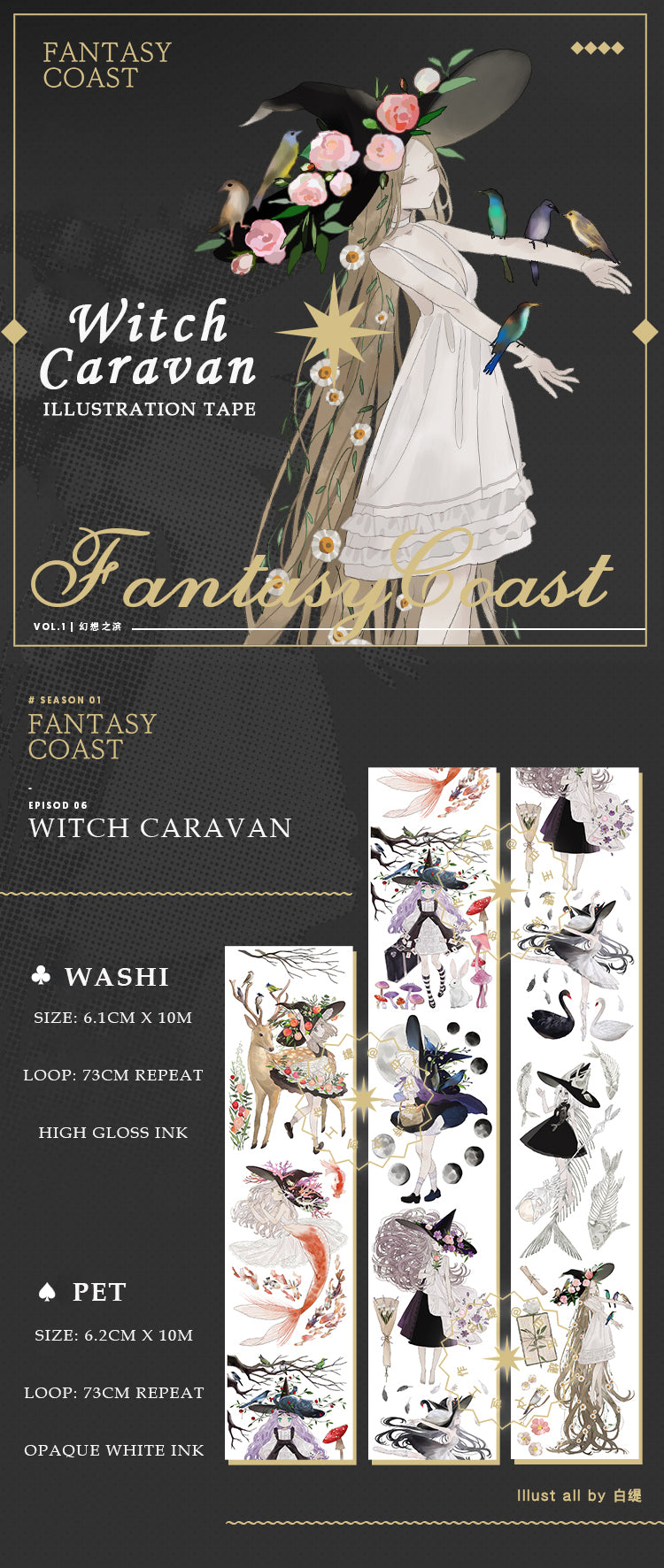 Fantasy Coast: Witch Caravan Masking Tape