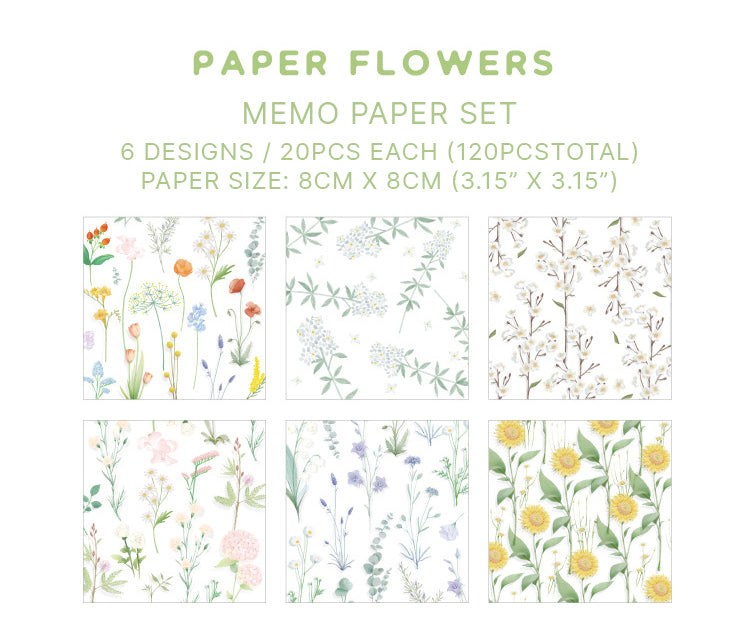 Memo Paper Set: Paper Flowers