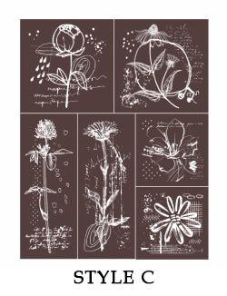 Floral Motifs Mini Wooden Stamps Set