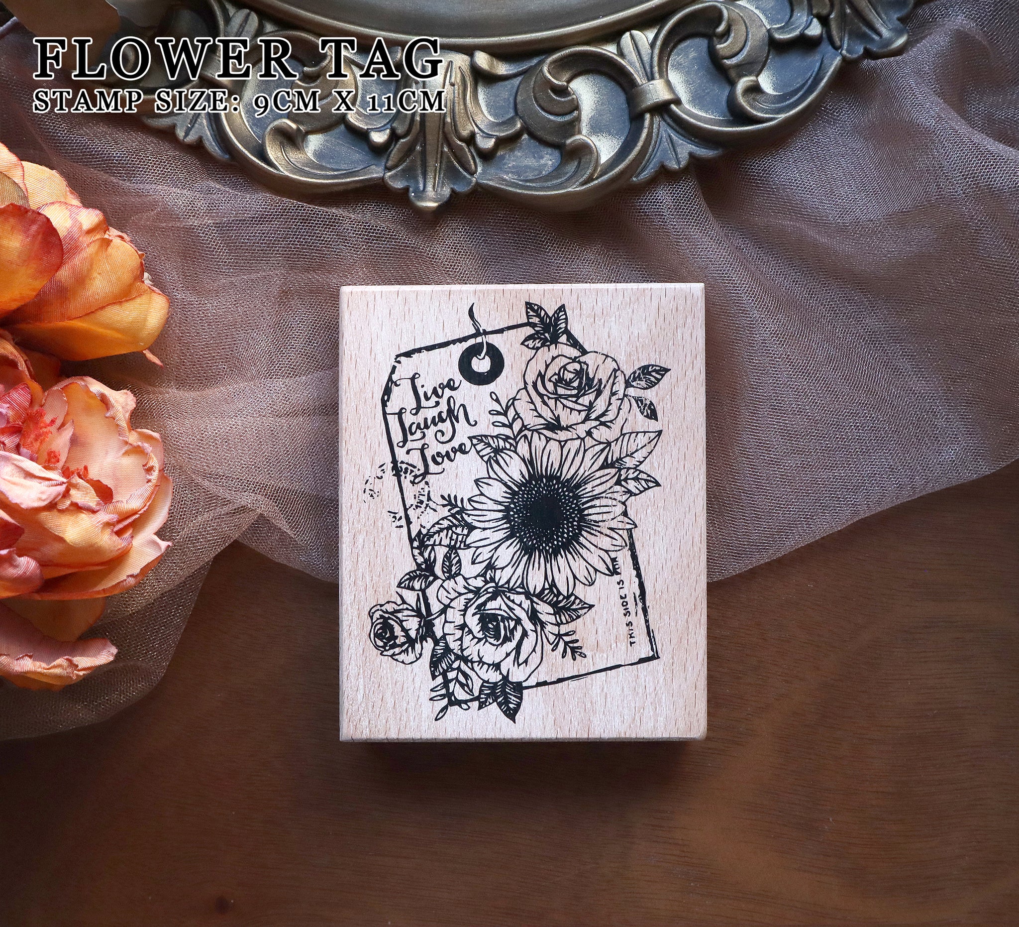 Extra Large Flowers Rubber Stamps