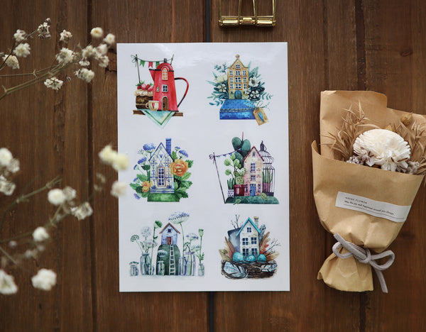 Flower House Sticker Sheet