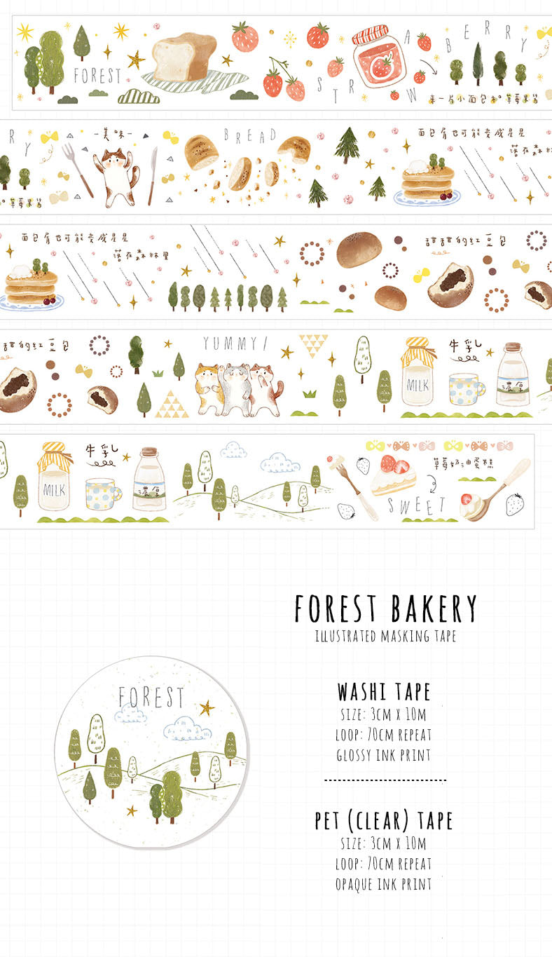 Tang Yuan Masking Tape: Forest Bakery