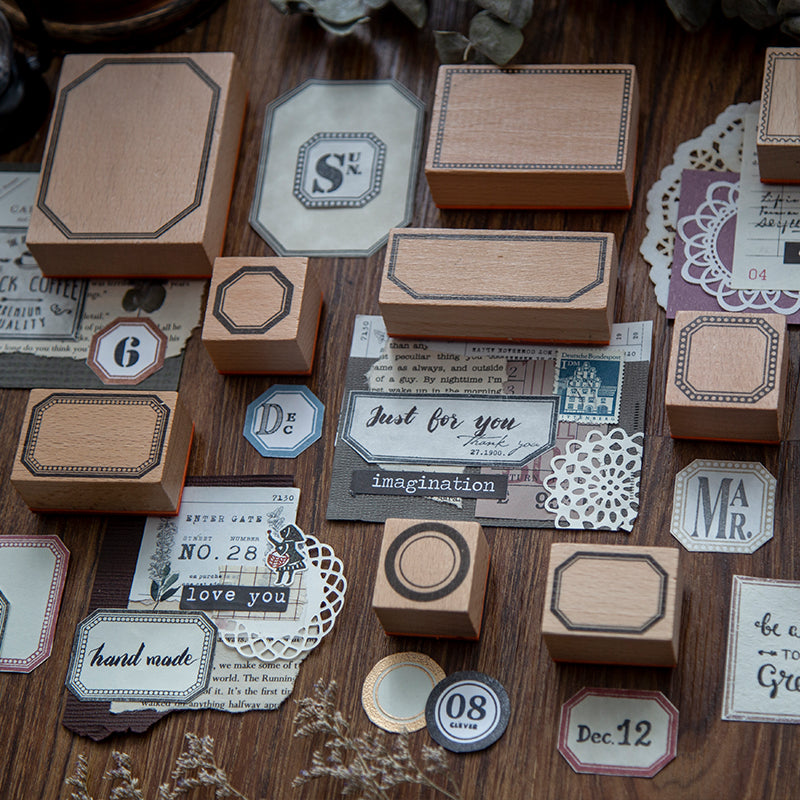 Frames and Labels Wooden Stamps
