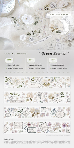 Freckles Tea Tape Sample: Green Leaf