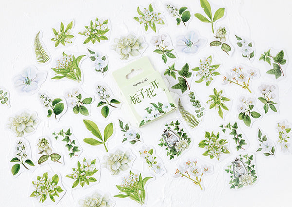 Gardenia Flowers Box Sticker Set