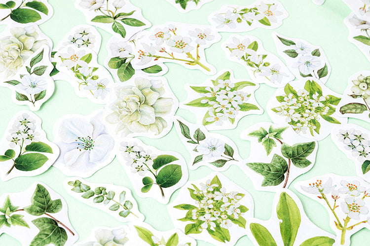 Gardenia Flowers Box Sticker Set