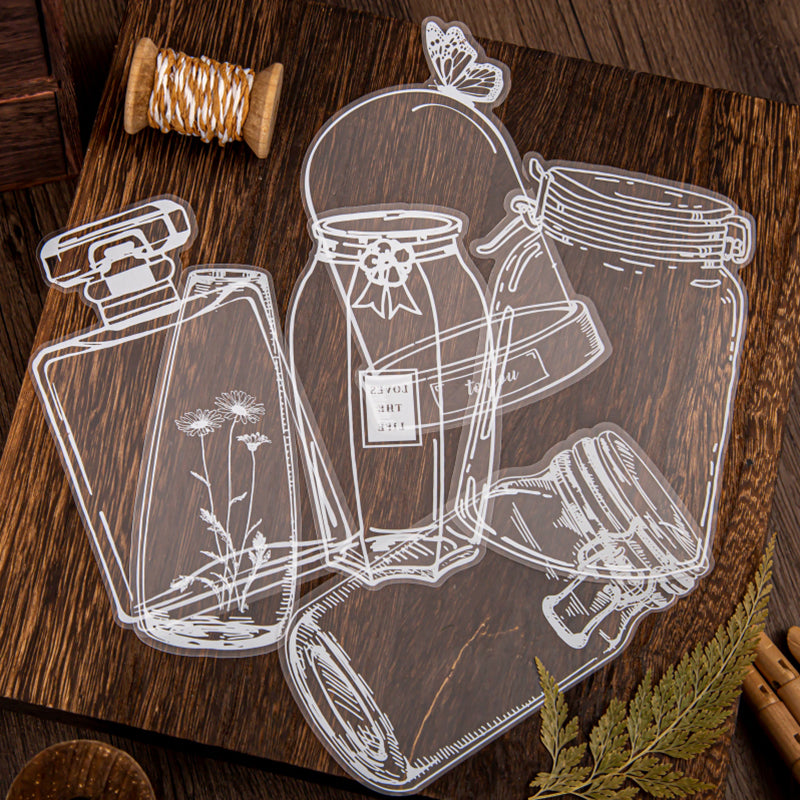 Glass Bottles Clear Stickers