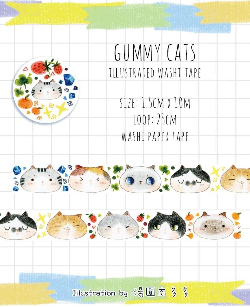 Tang Yuan Washi Tape: Gummy Cats