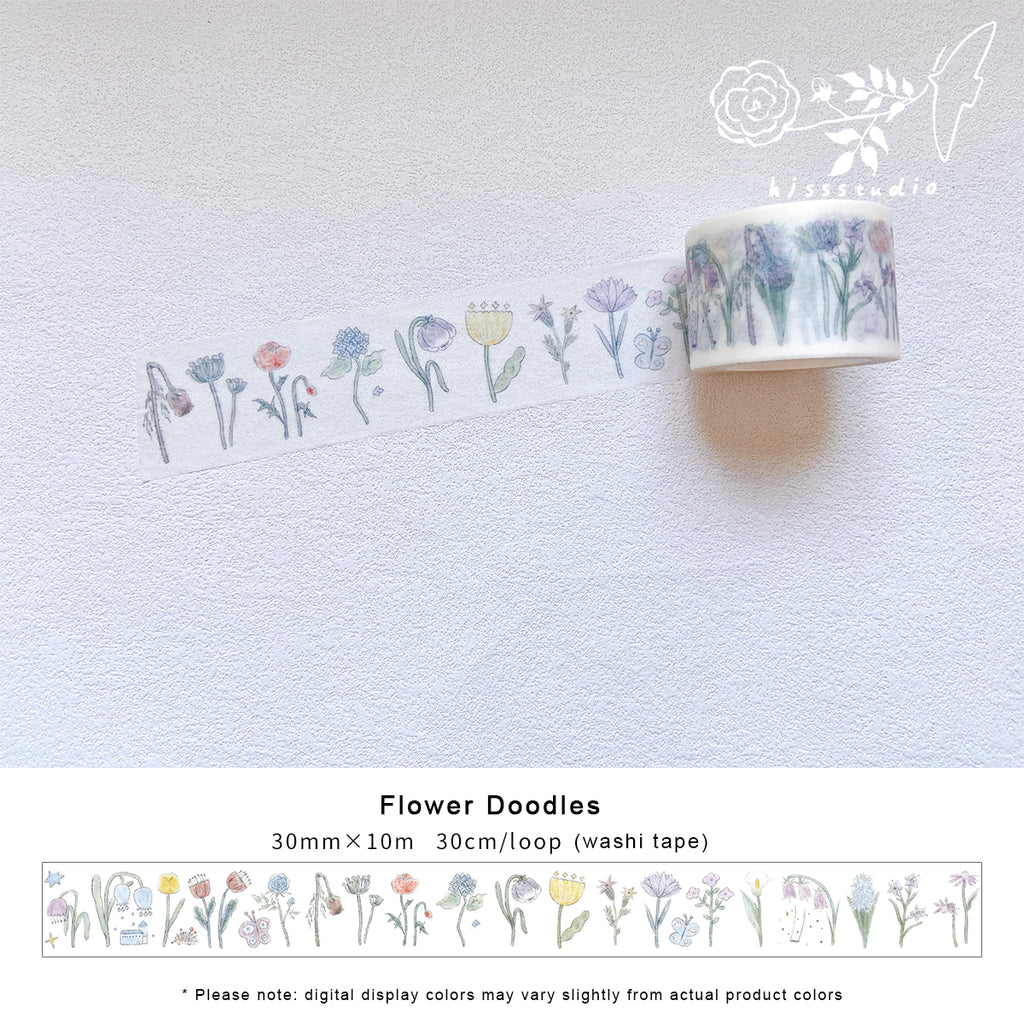 HJSSSTUDIO Masking Tape: Flower Doodles