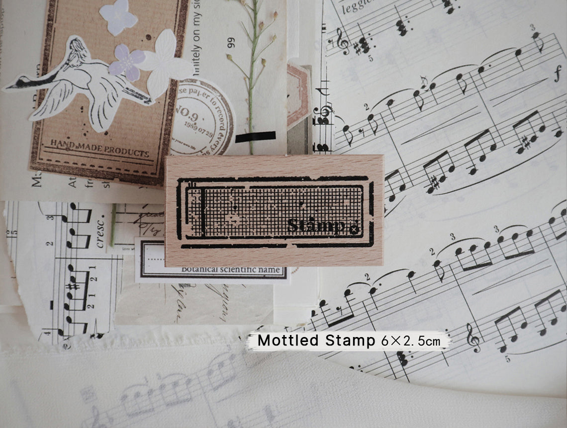 Vintage Mottled Labels Wooden Stamps