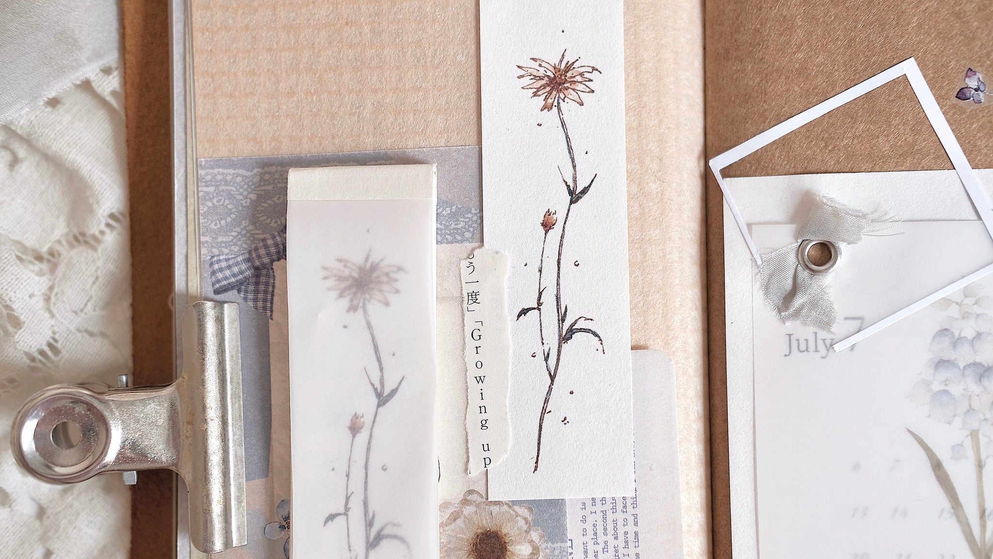 Freckles Tea Mini Memo: Floral Illustration