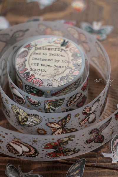 LCN Design Studio: Butterfly Clear Tape (Red to Yellow)