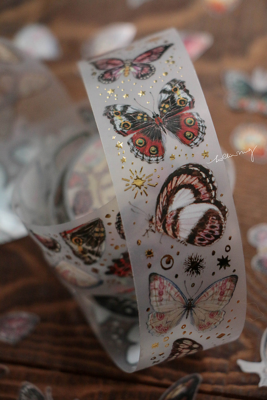 LCN Design Studio: Butterfly Clear Tape (Red to Yellow)