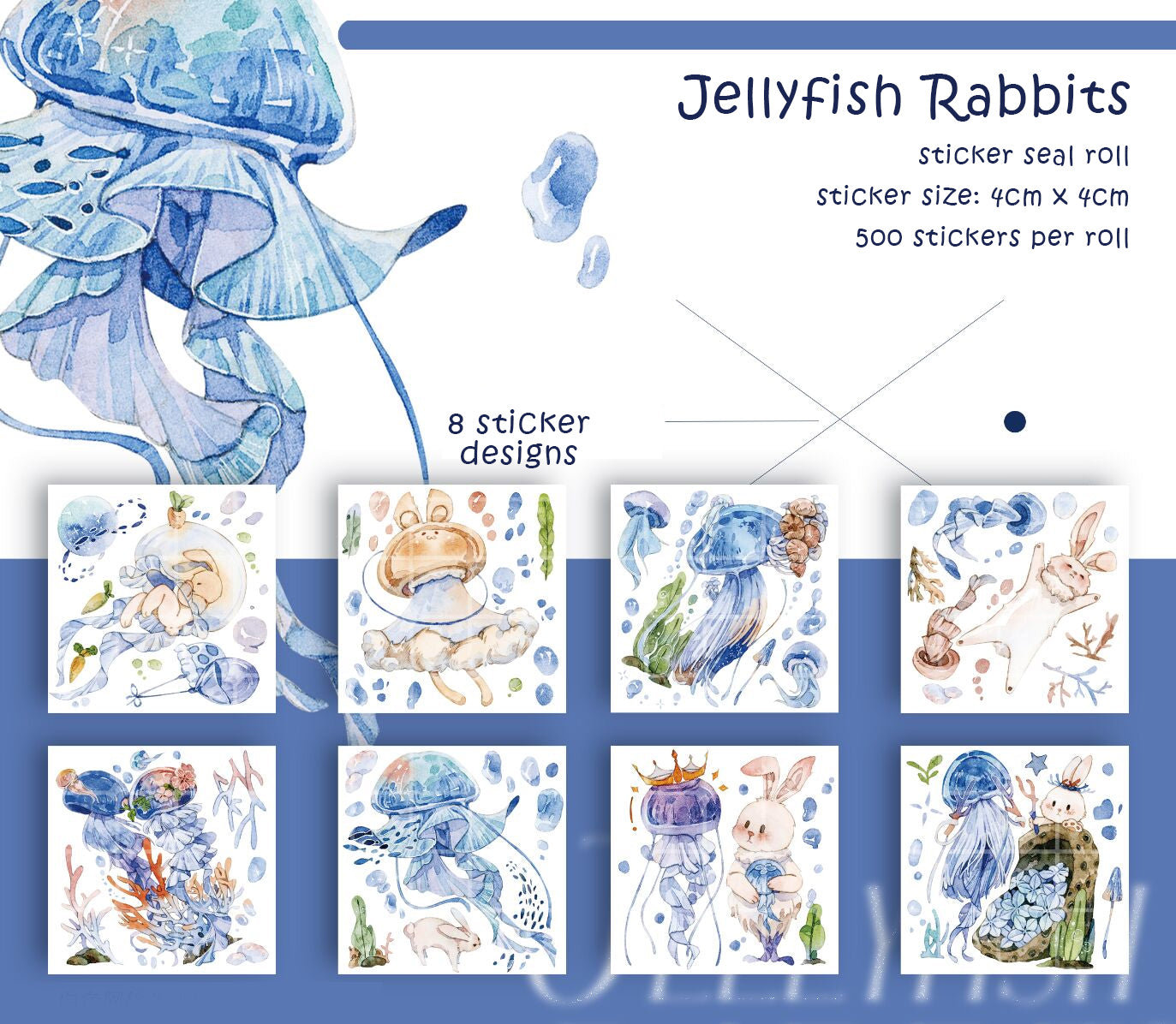 Jellyfish Rabbits Sticker Seals