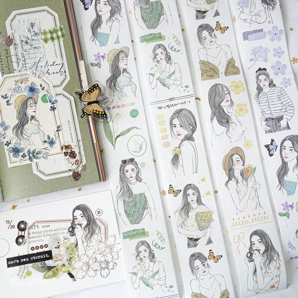 Jennyuanzi Masking Tape: Spring Letter Girls