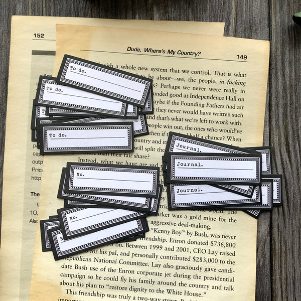 Vintage Journal Label Stickers