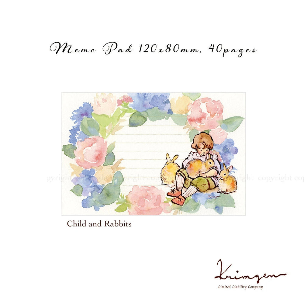 Krimgen Memo Pad: Child and Rabbits