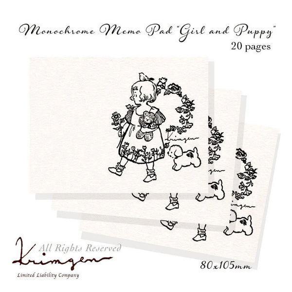 Krimgen Memo Pad: Girl and Puppy
