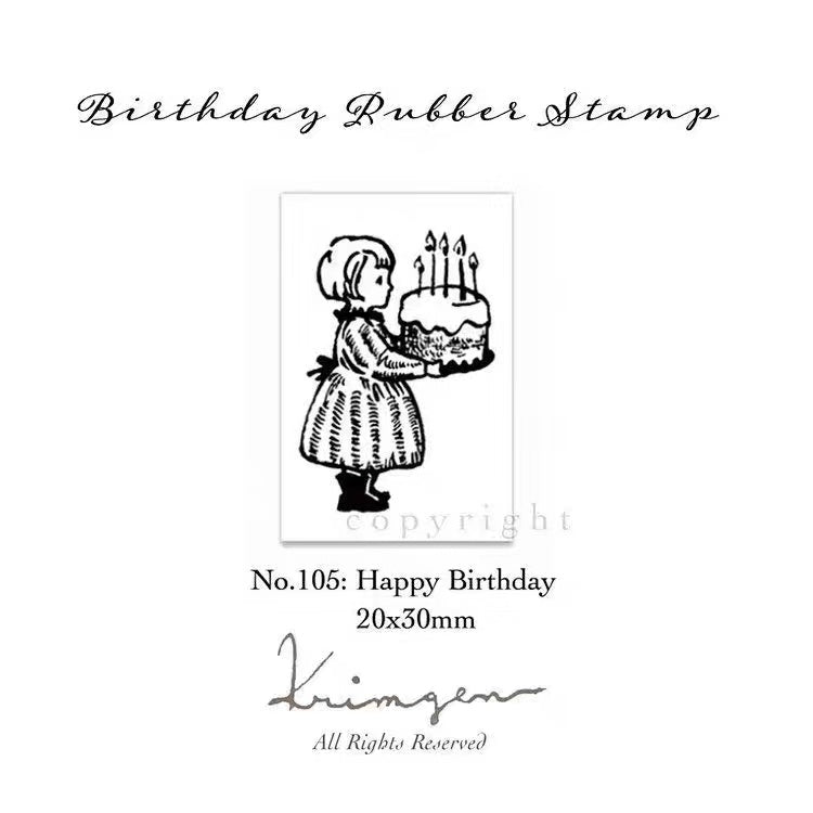 Happy Birthday Rubber Stamp, Text – RubberHedgehog Rubber Stamps