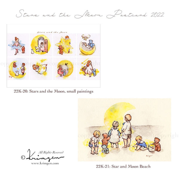 Krimgen Postcards: Stars and the Moon (Set A)