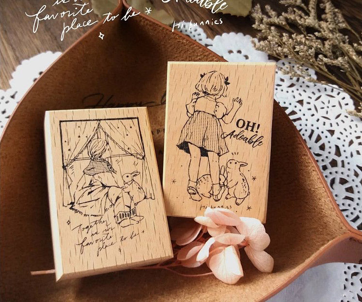 Kumayankee Stamp: Bunny Encounter